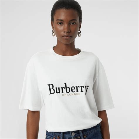 burberry embroidered archive logo cotton t shirt|burberry online shop.